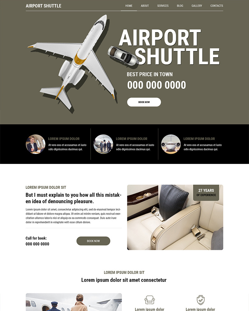 Airport Shuttle - Shuttle Services PSD Template