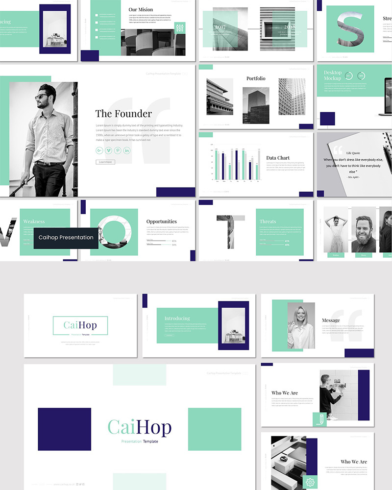 Caihop PowerPoint template #83095 - TemplateMonster