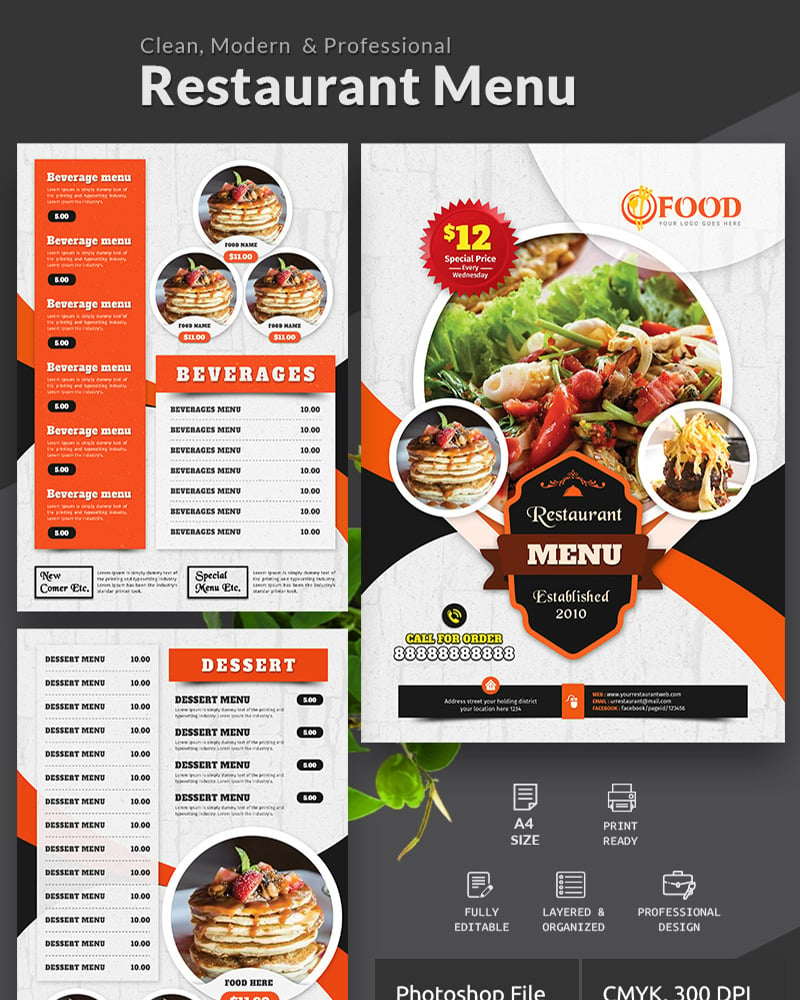 Tasty Restaurant Menu - Corporate Identity Template