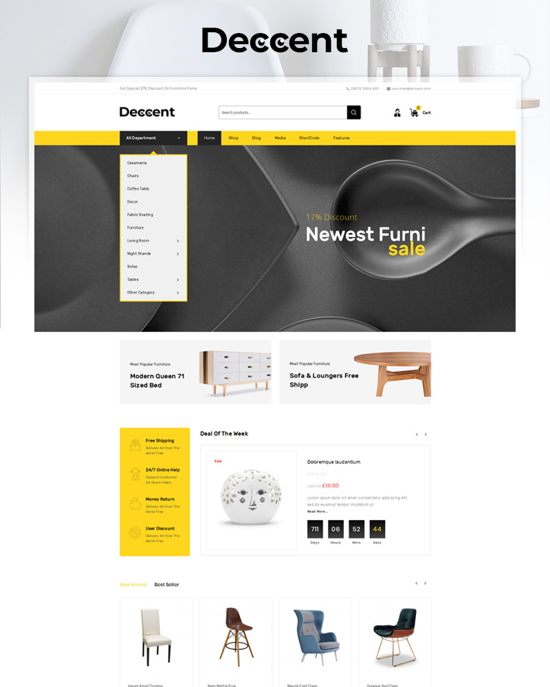 Deccent Furniture Store WooCommerce Theme 83383