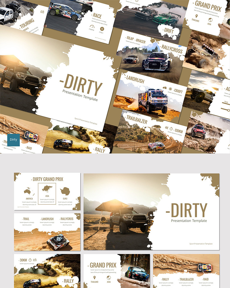 Dirty - PowerPoint template #83845 - TemplateMonster