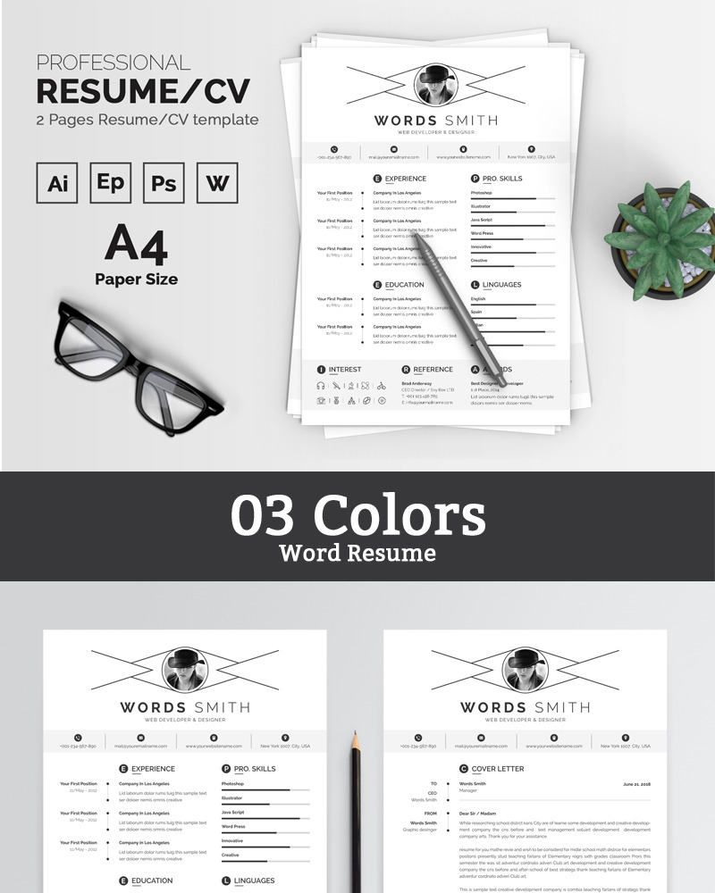 Words Smith Resume Template #84047 - TemplateMonster