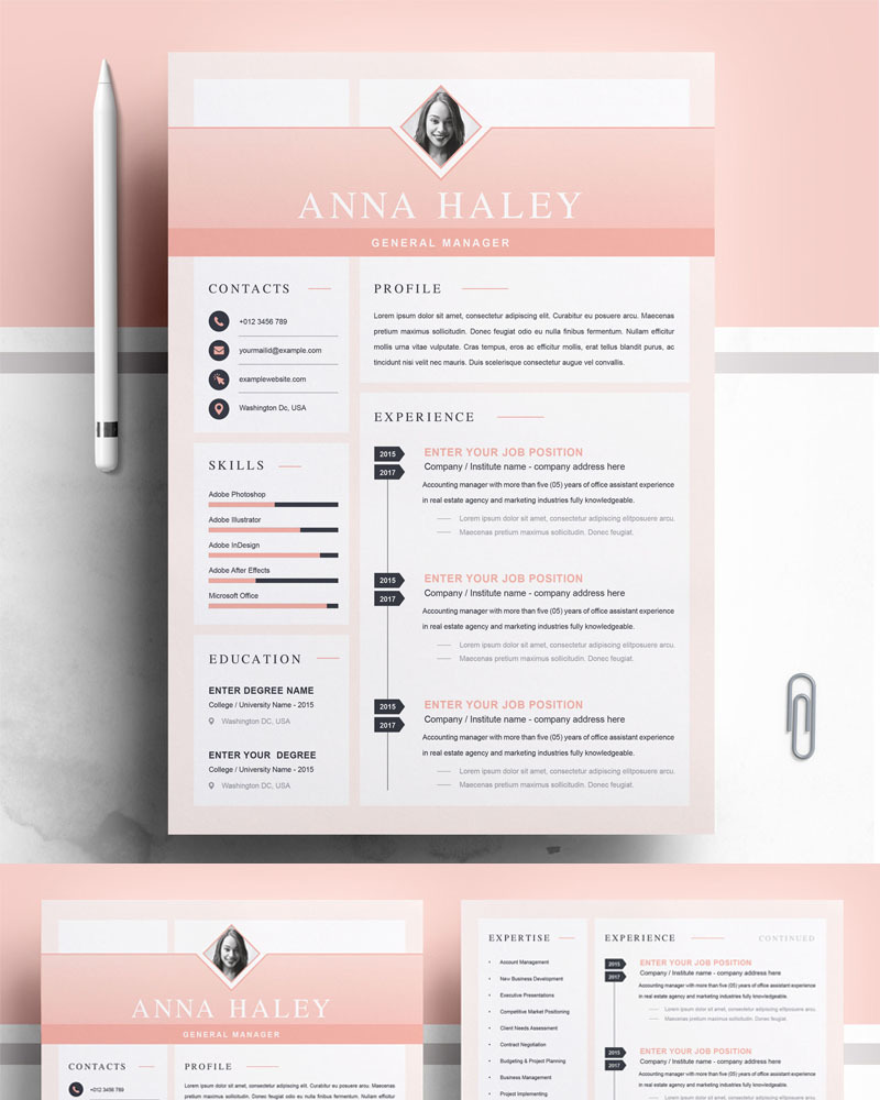 Anna Resume Template #84107 - Templatemonster