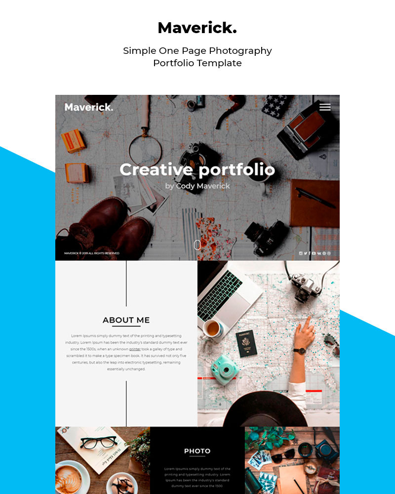 Maverick - Responsive Photography Portfolio Landing Page Template