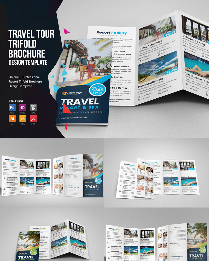 TourX - Travel Trifold Brochure - Corporate Identity Template