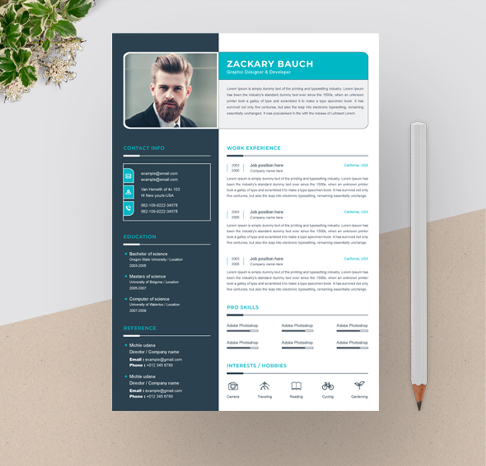 Zackary Resume Template #84771 - TemplateMonster