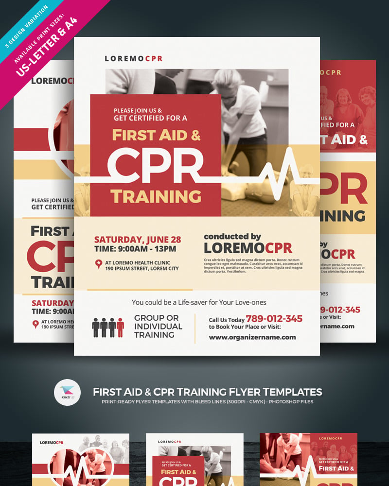 First Aid & CPR Training Flyer - Corporate Identity Template