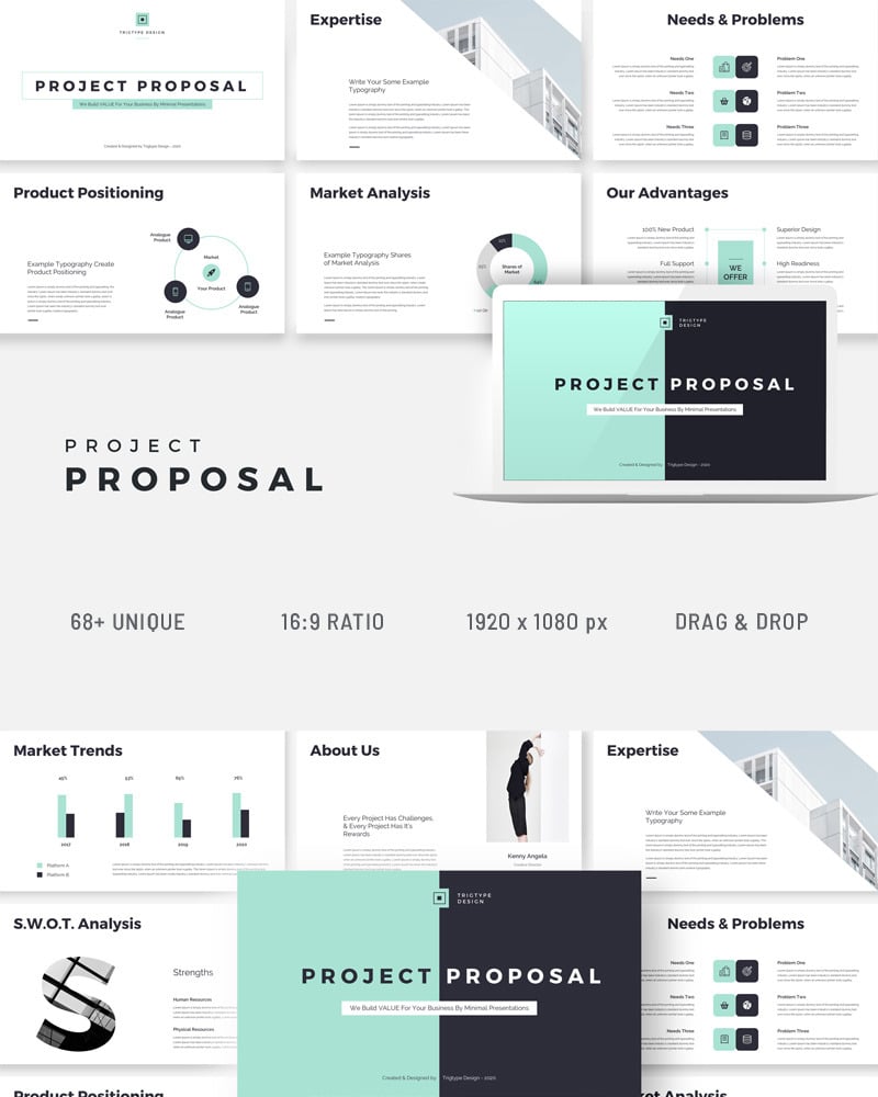 Project Proposal PowerPoint template - TemplateMonster