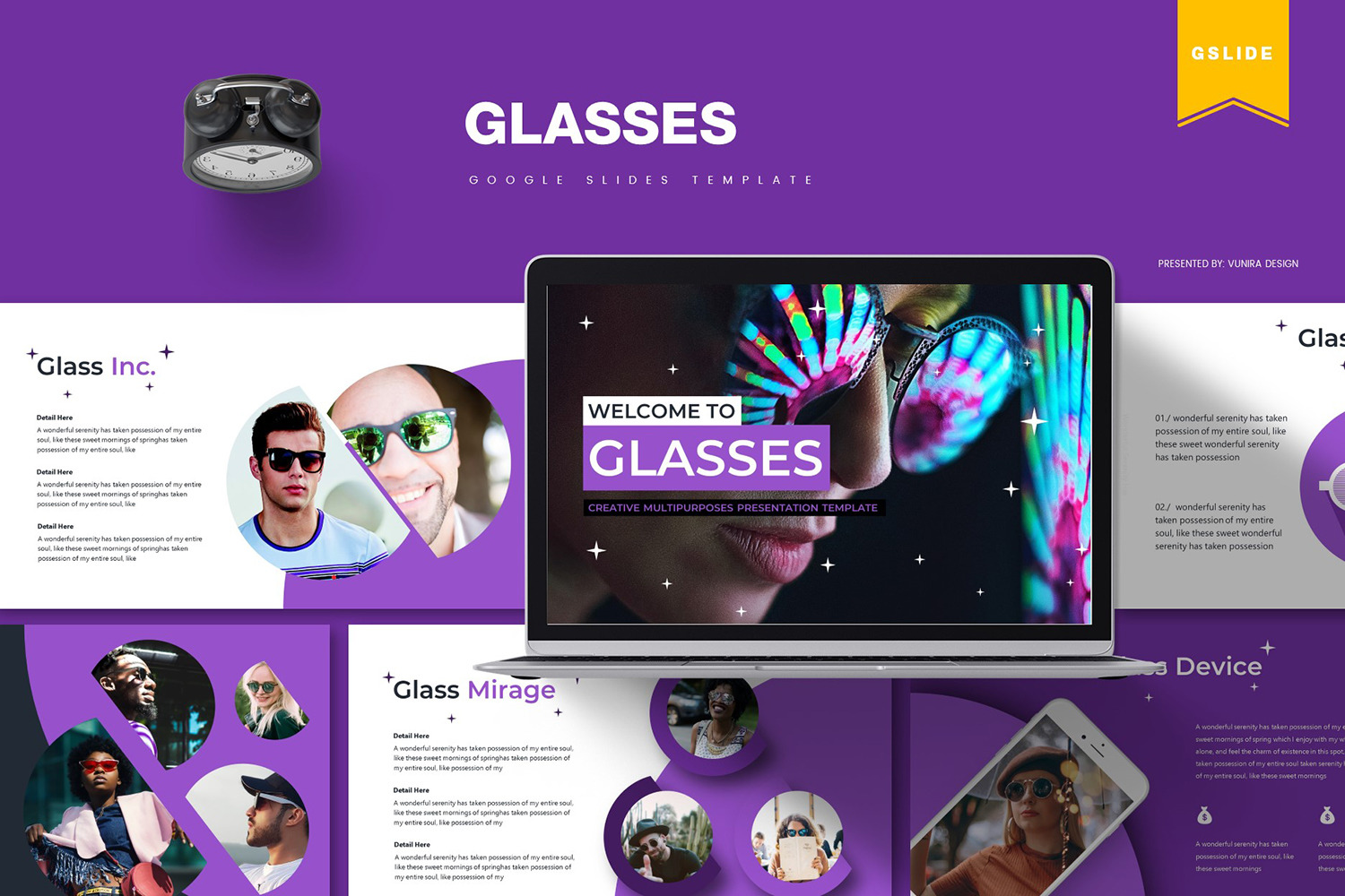 Glasses Google Slides 85664 TemplateMonster