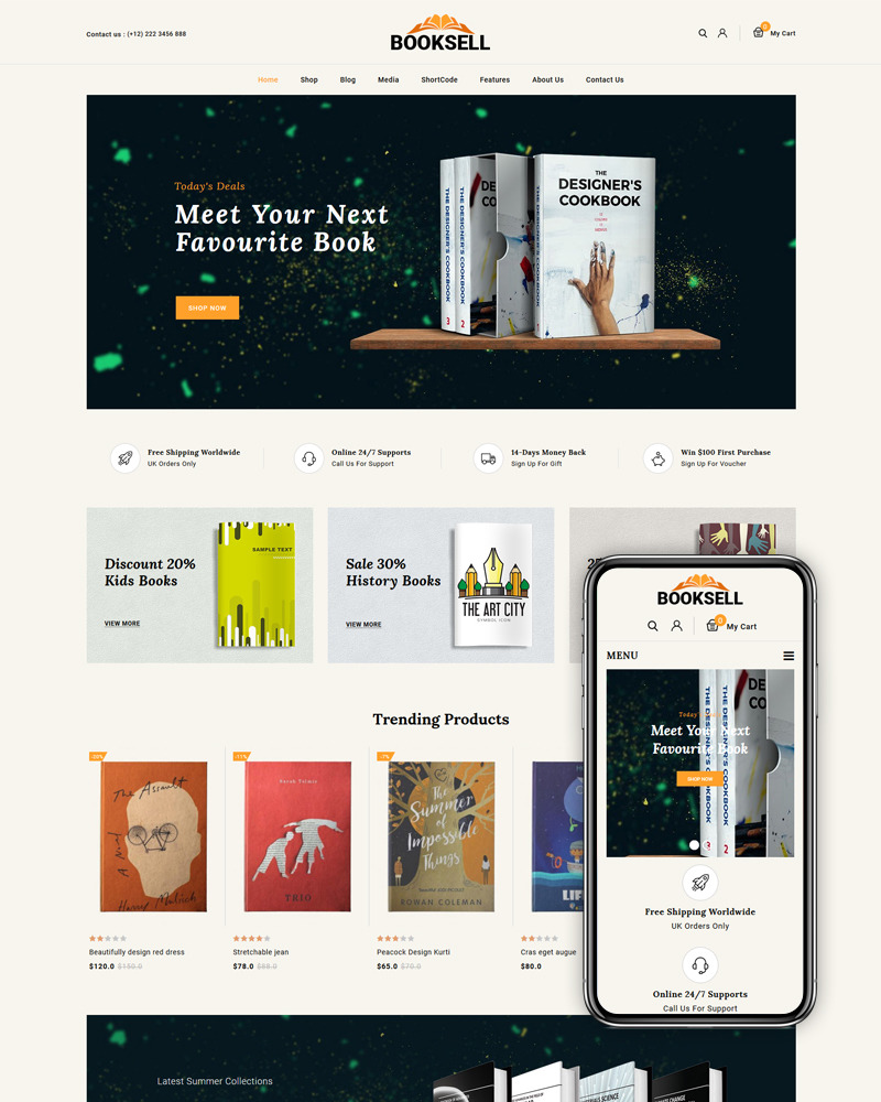 Booksell WooCommerce Theme 86100