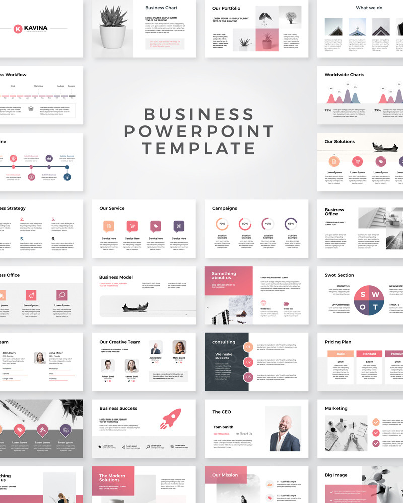 Kavina - Modern Clean Business PowerPoint template