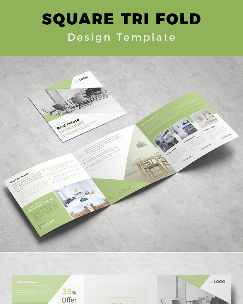 Bispfors Real Estate Square Trifold Brochure - Corporate Identity Template