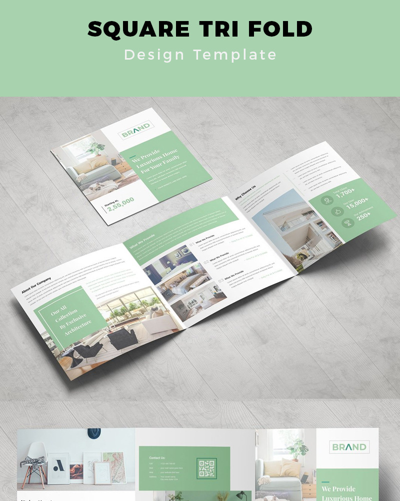 Buckland Real Estate Square Trifold Brochure - Corporate Identity Template