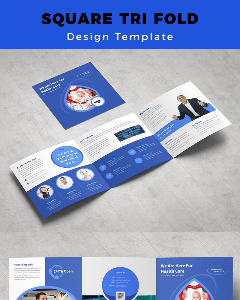 Compton Medical Square Tri fold Brochure - Corporate Identity Template