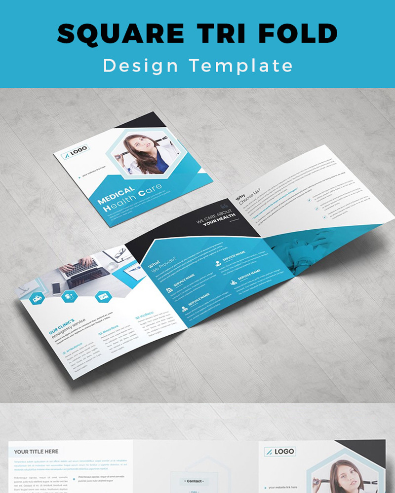 FaxalvenMedical Square Trifold Brochure - Corporate Identity Template