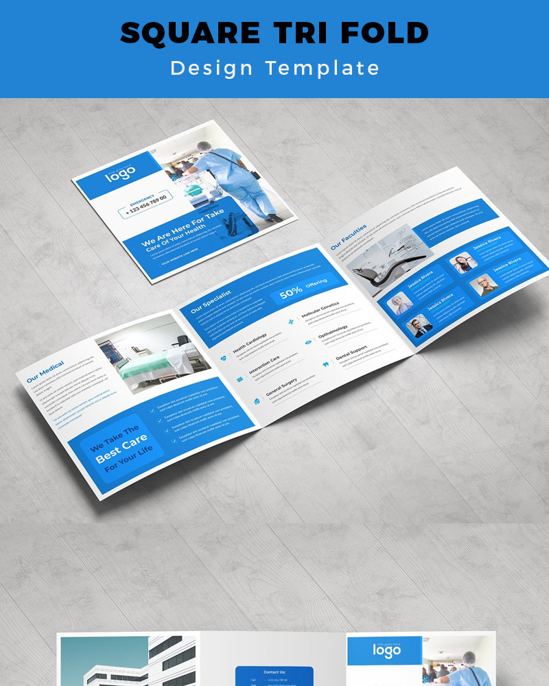 Gibson Medical Square Trifold Brochure - Corporate Identity Template