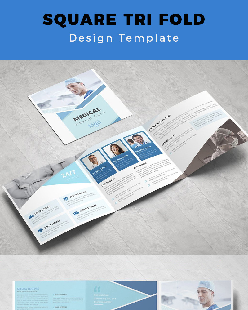 Hasvo Medical Health Care Square Trifold - Corporate Identity Template