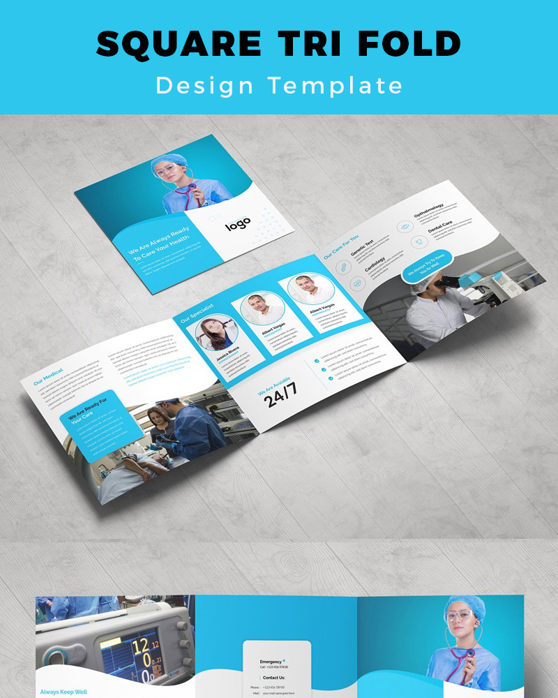 Muskwa Medical Square Tri fold Brochure - Corporate Identity Template