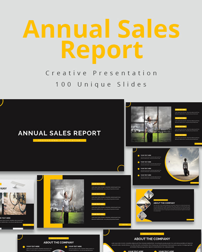 Annual Sales Report PowerPoint Template - TemplateMonster