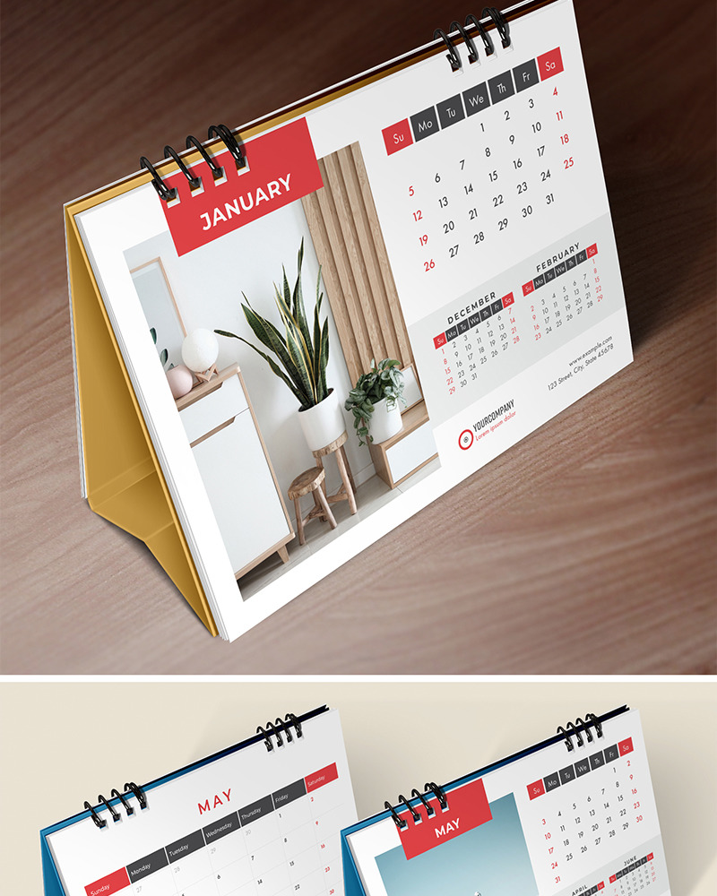 Desk Calendar 2020, Table Calendar, , 26 Pages Planner
