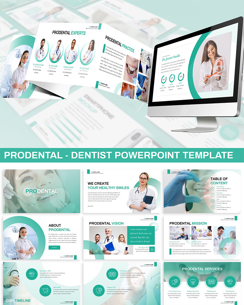 Prodental Dentist PowerPoint template TemplateMonster