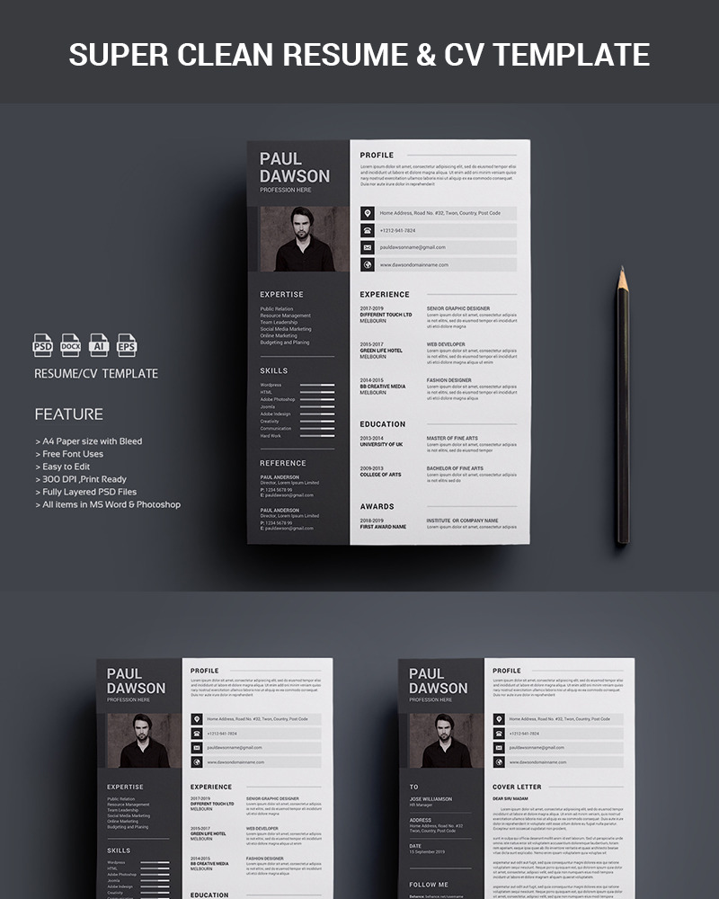 Paul Dawson CV Resume Template #87412 - TemplateMonster