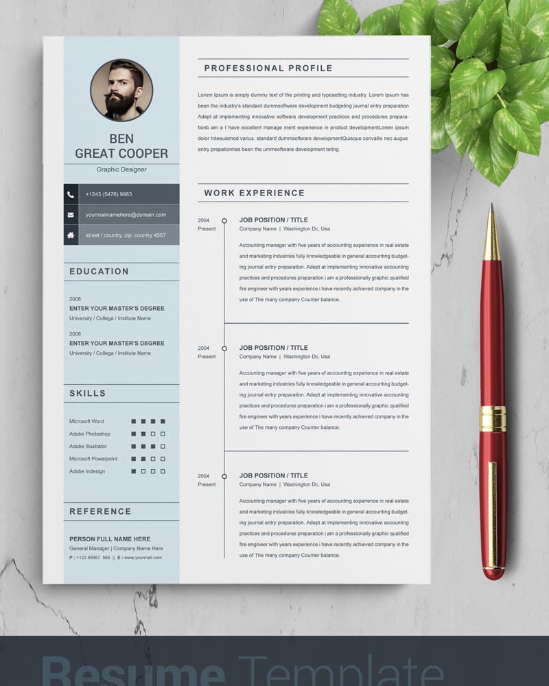 Ben Resume Template 87572 TemplateMonster