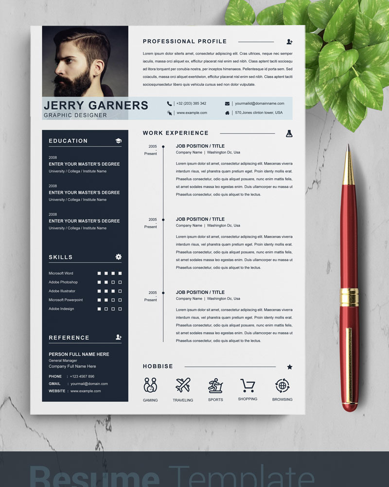 Jerry Resume Template #87573 - TemplateMonster