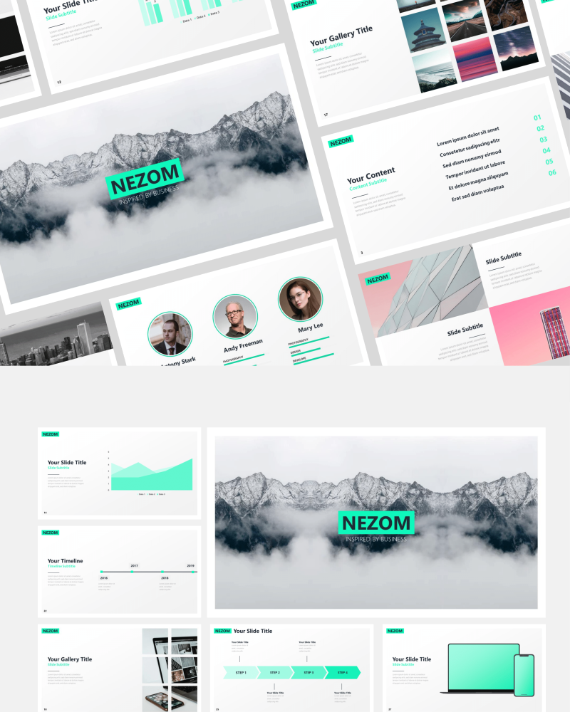 Nezom PowerPoint template #87595 - TemplateMonster