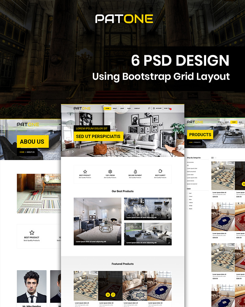 Patone Carpet Store PSD Template 87676 TemplateMonster