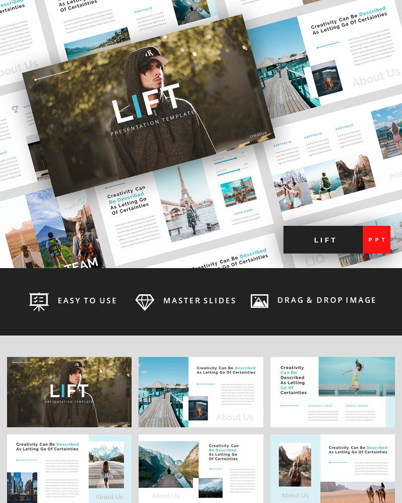 Creative Slides Powerpoint Example Lift - Creative Presentation PowerPoint template