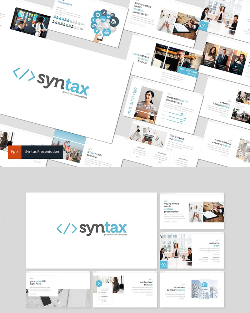 Syntax PowerPoint template #87802 - TemplateMonster