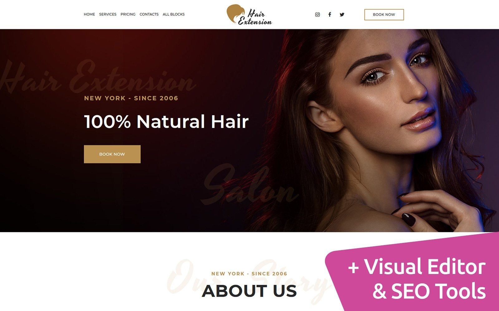 Hair Extension Landing Page Template TemplateMonster