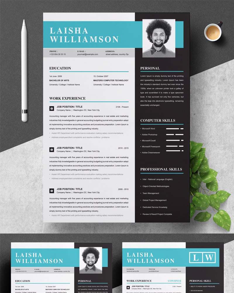 Laisha Resume Template #88692 - TemplateMonster