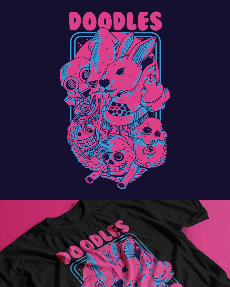 Doodles - T-shirt Design #88859 - TemplateMonster