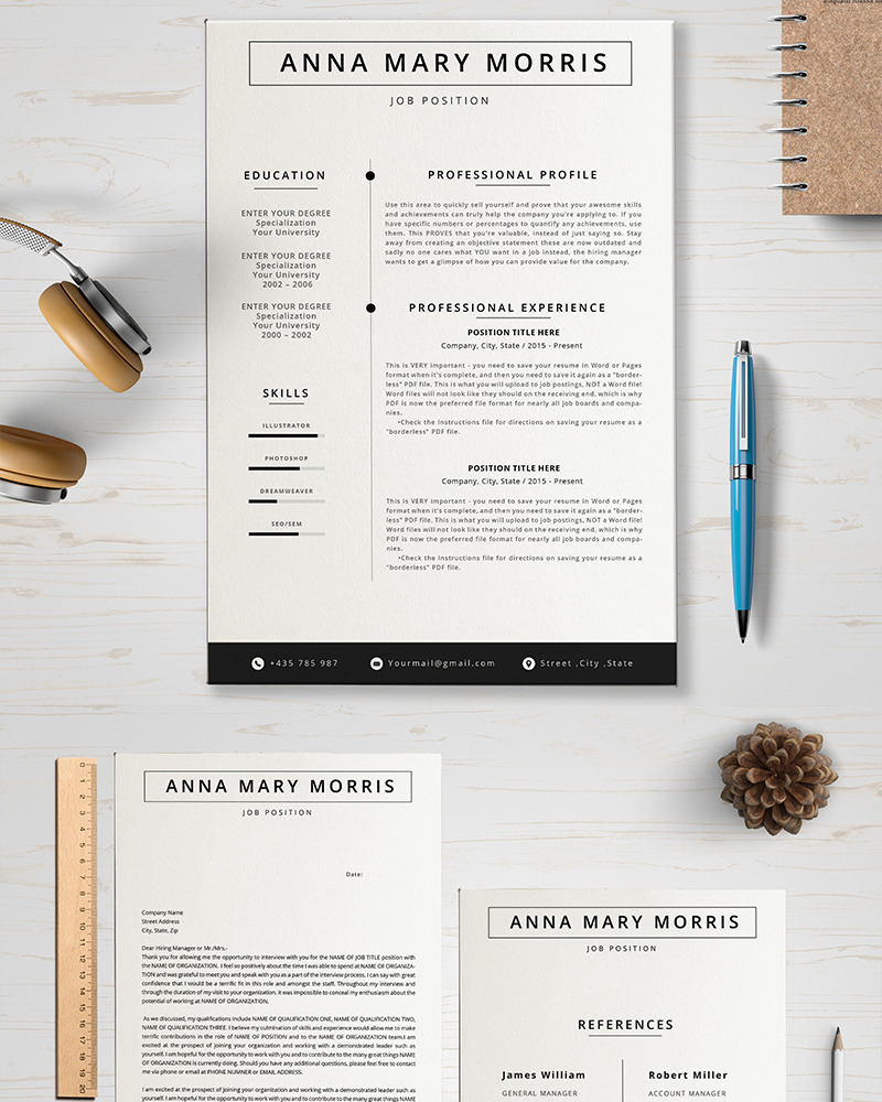 Anna Resume Template #88975 - TemplateMonster