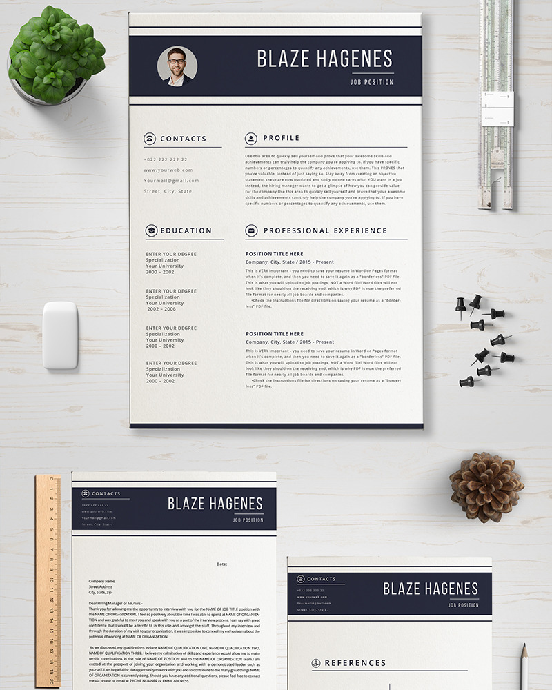 Blaze Resume Template 88974 TemplateMonster