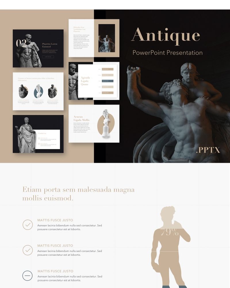 Antique PowerPoint template 89958 TemplateMonster