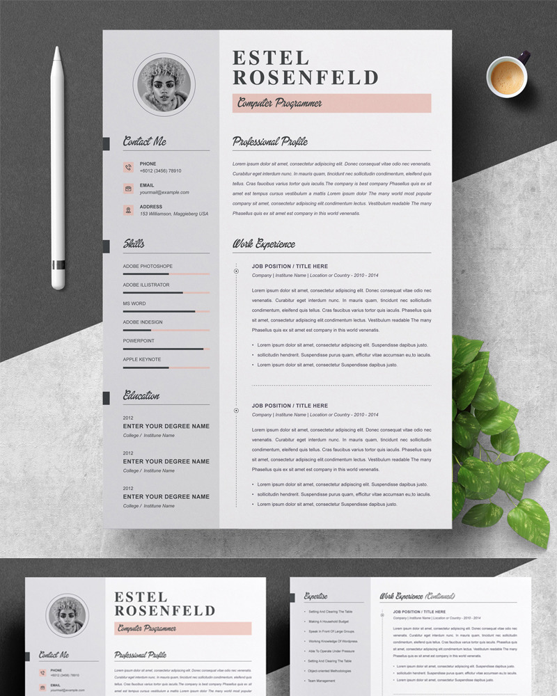 Estel Resume Template #90184 - Templatemonster