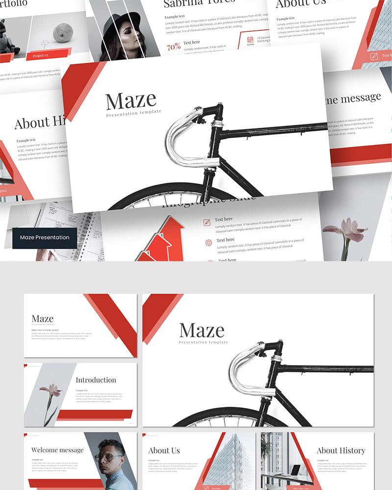 Maze PowerPoint template #90253 - TemplateMonster