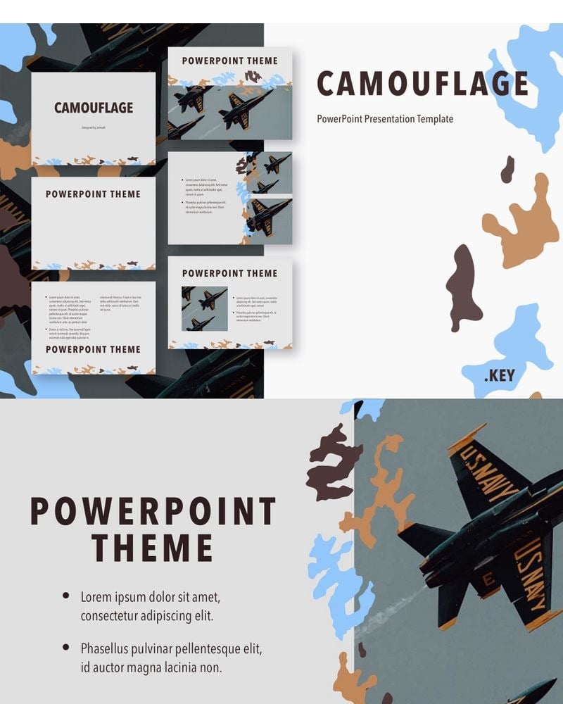 Camouflage PowerPoint template #90354 - TemplateMonster