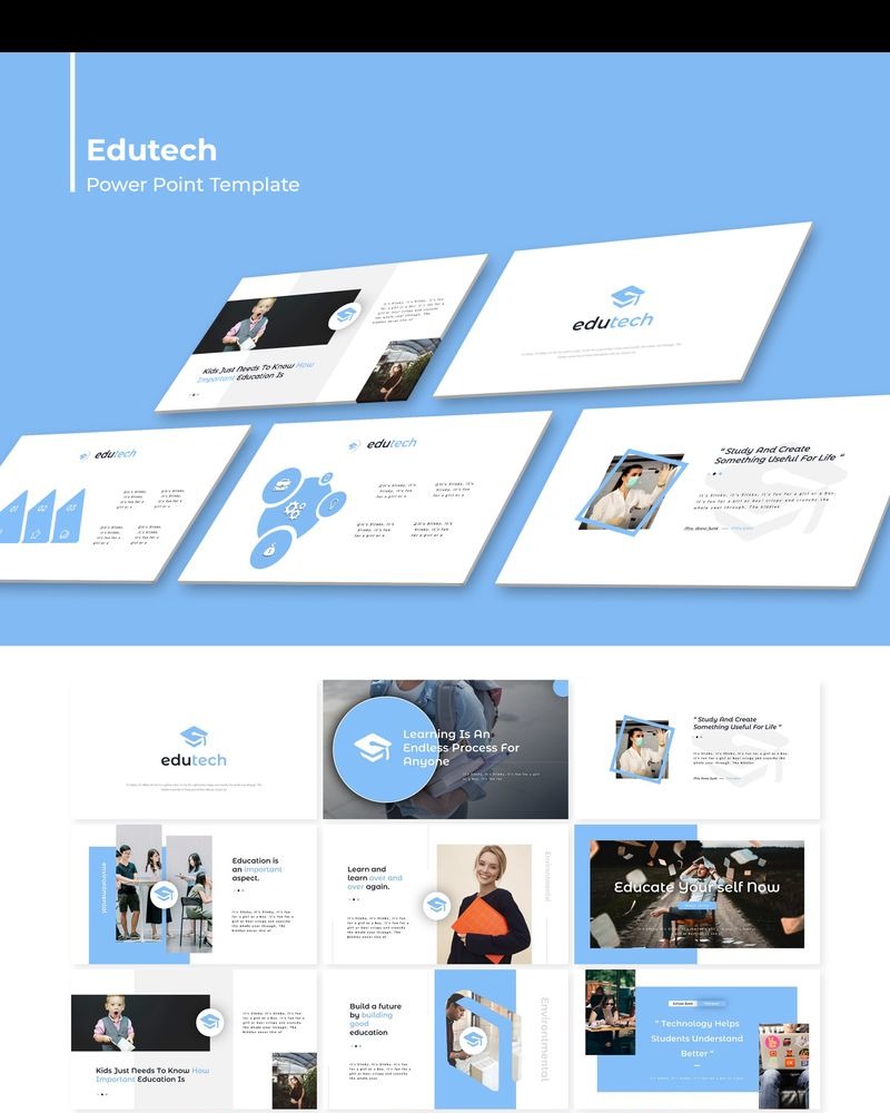 Edutech PowerPoint Template 90389 TemplateMonster