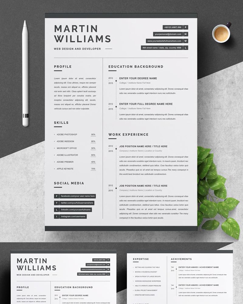 Martin Resume Template #90613 - TemplateMonster