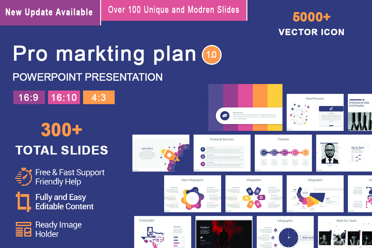 Pro Markting Plan PowerPoint Template TemplateMonster