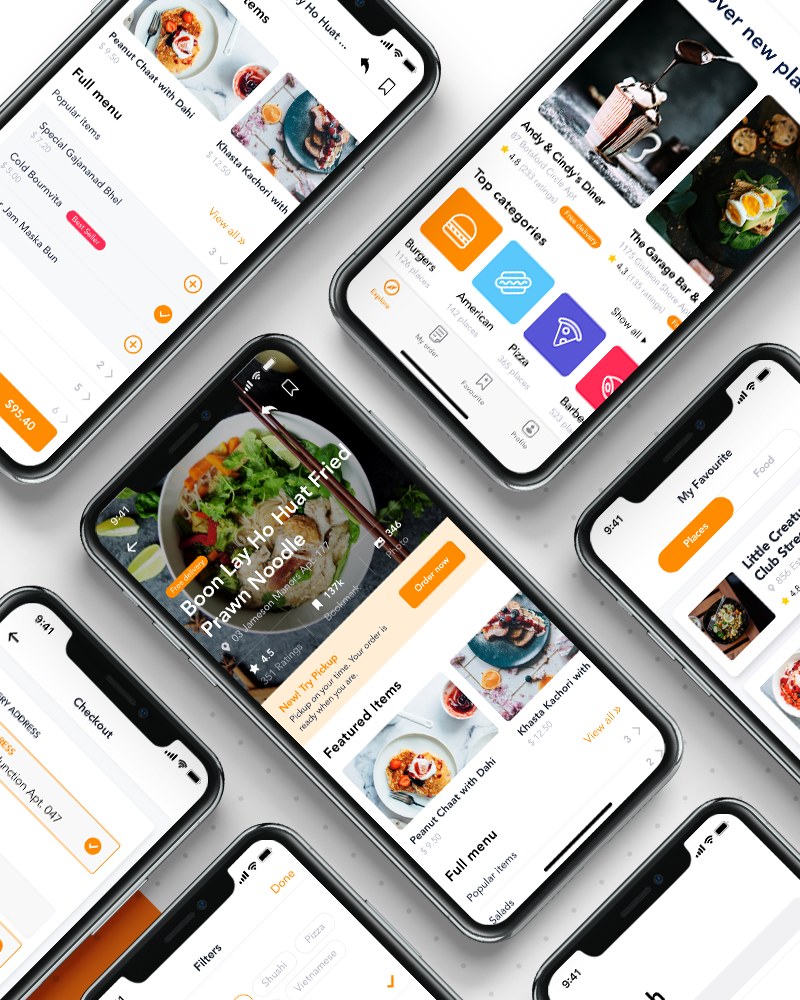 Fozzi - Food Delivery Mobile App UI Elements