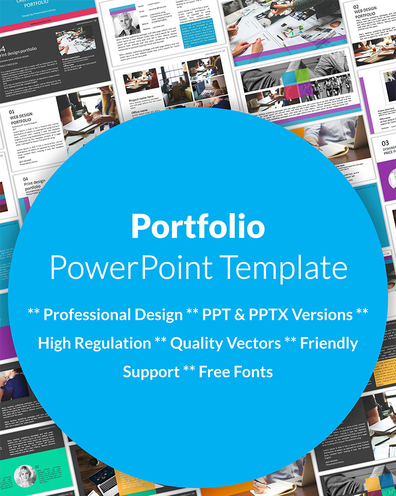 Portfolio Presentation PowerPoint template TemplateMonster