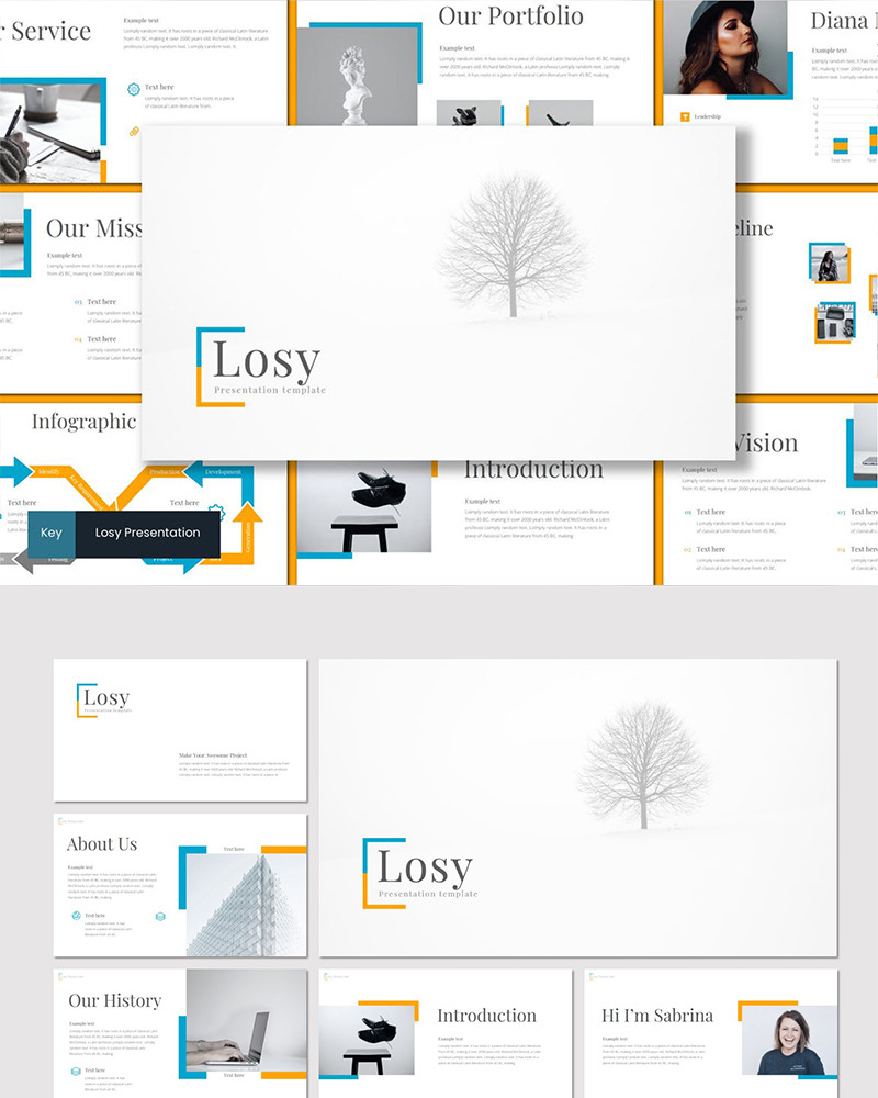 Losy PowerPoint template #91544 - TemplateMonster