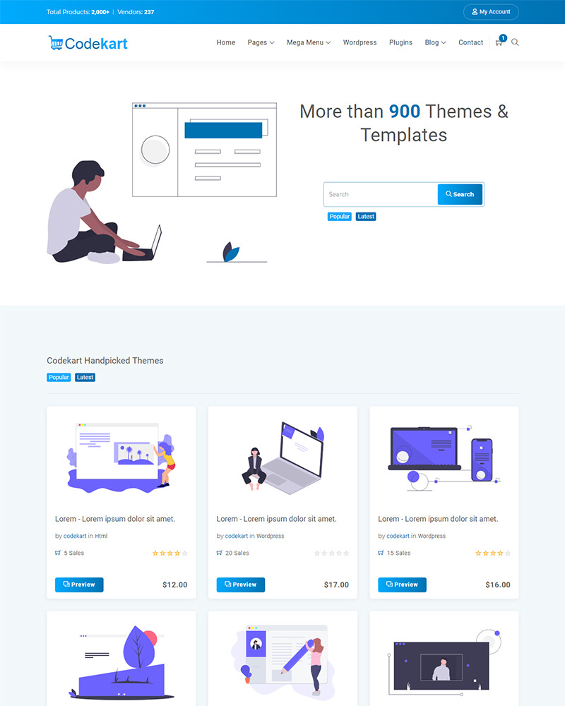 Codekart digital marketplace Website Template