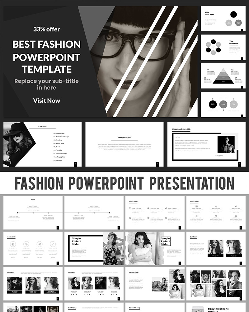 Best Fashion PowerPoint template #92019 - TemplateMonster