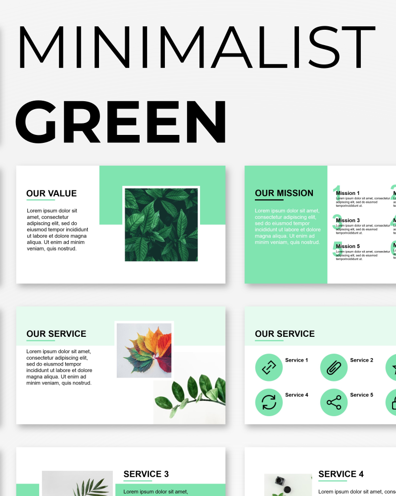 Minimalist Green Presentation PowerPoint template